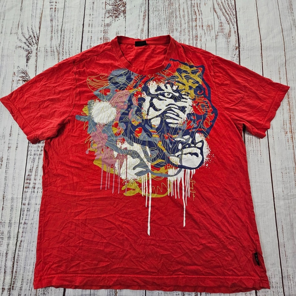 Sean‎ John Graphic Art Red Short Sleeve Cotton T-Shirt Men's XL